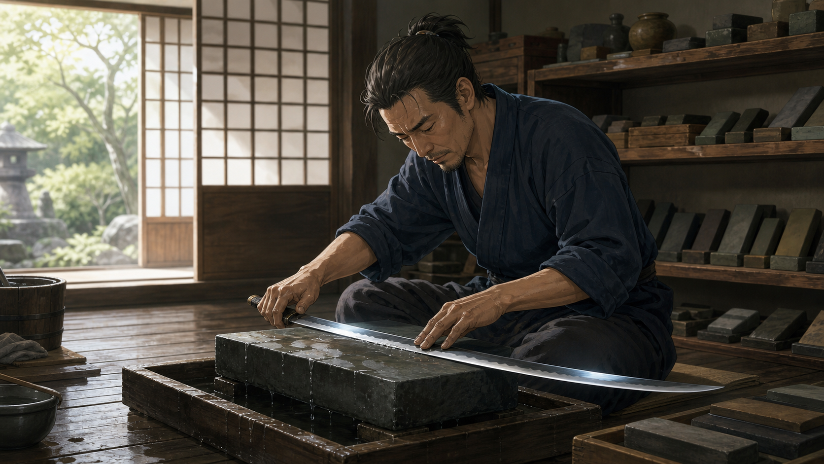 研ぎ師の仕事場
